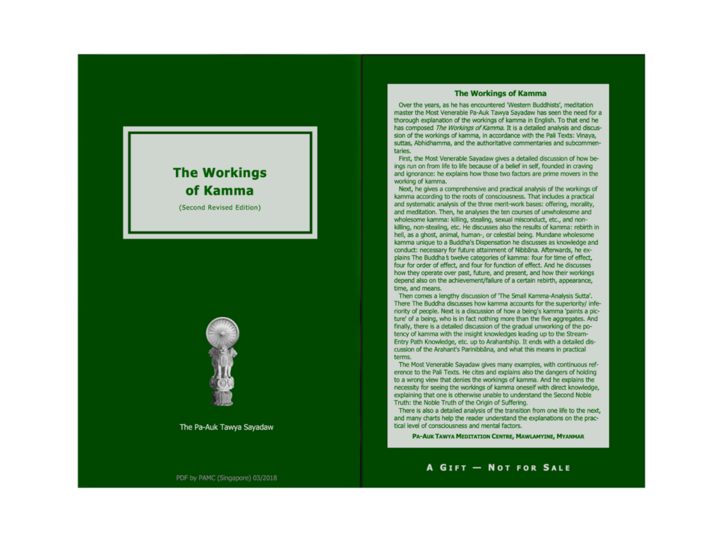 Book cover of The Workings of Kamma (Second Revised Edition)